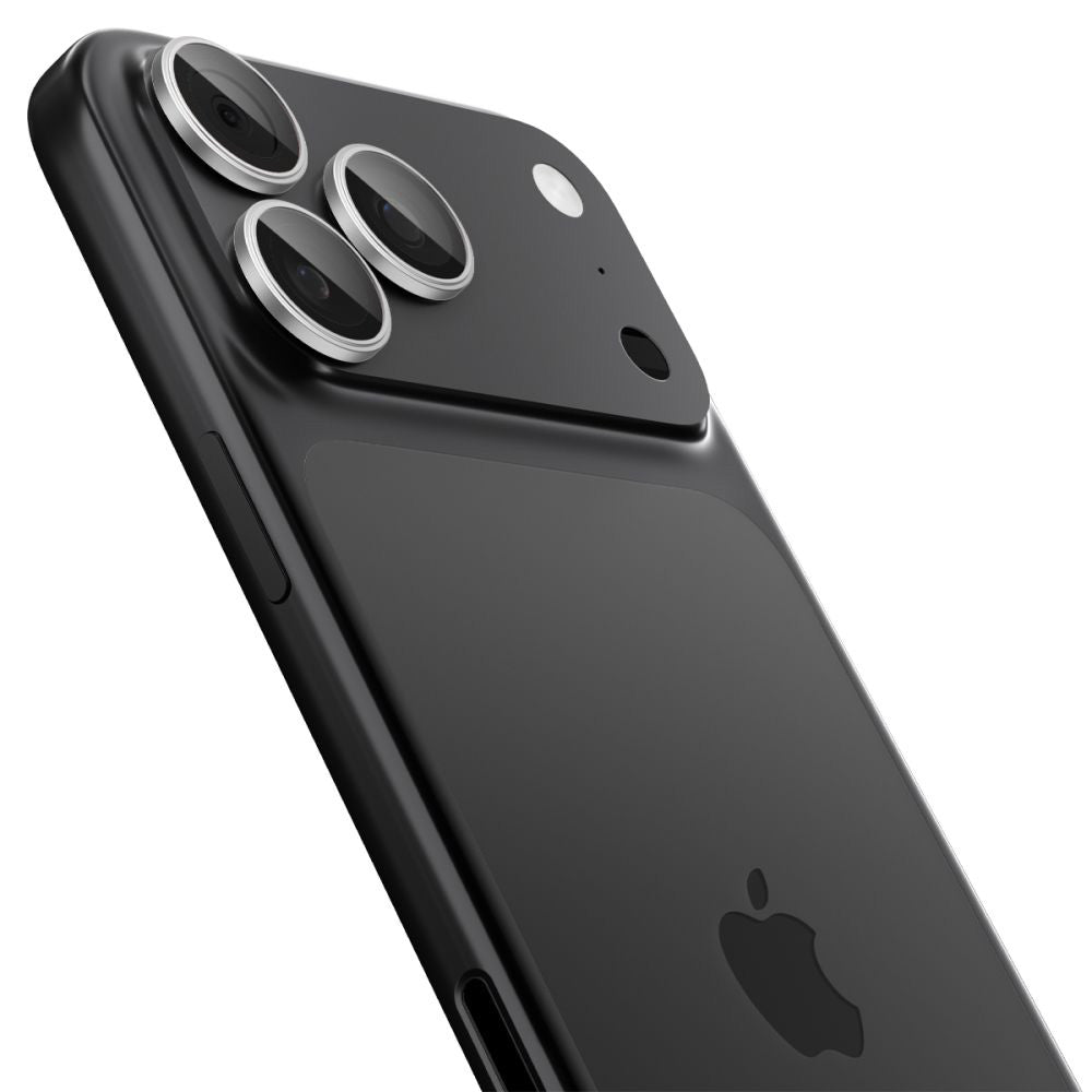 Folie de protectie Camera Spate Spigen GlastR EZ FIT Optik Pro pentru Apple iPhone 17 Pro Max / 17 Pro, Sticla Securizata, Set 2 bucati, Argintie