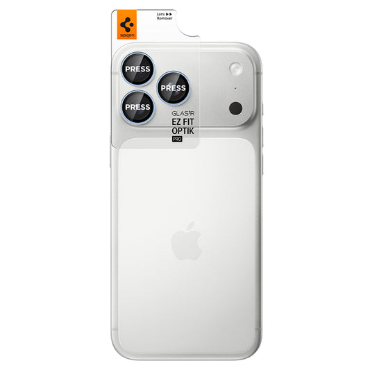 Folie de protectie Camera Spate Spigen GlastR EZ FIT Optik Pro pentru Apple iPhone 18 Pro / 18 Pro Max, Sticla Securizata, Set 2 bucati, Bleu AGL12045