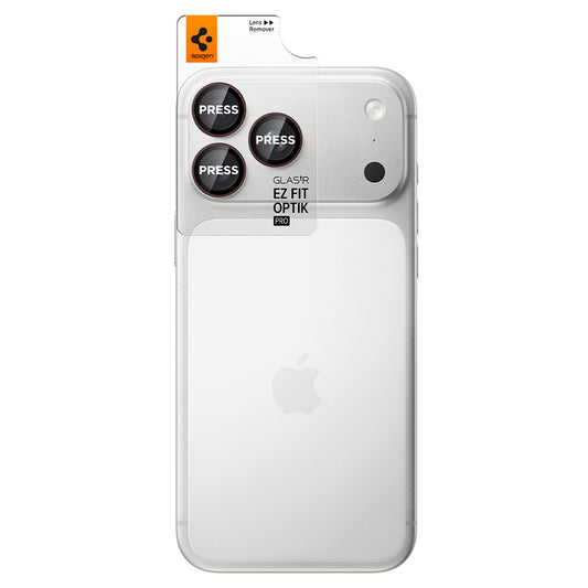Folie de protectie Camera Spate Spigen GlastR EZ FIT Optik Pro pentru Apple iPhone 18 Pro / 18 Pro Max, Sticla Securizata, Set 2 bucati, Visinie AGL12044