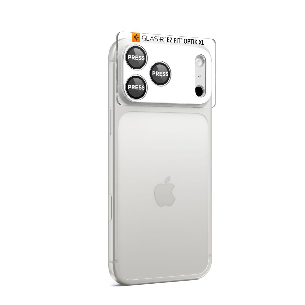 Folie de protectie Camera Spate Spigen GlastR EZ FIT Optik Pro XL pentru Apple iPhone 17 Pro Max, Sticla Securizata, Argintie AGL10652