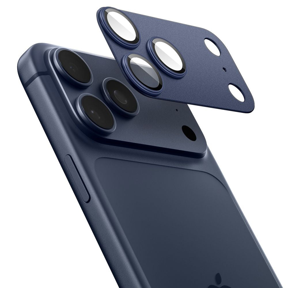 Folie de protectie Camera Spate Spigen GlastR EZ FIT Optik Pro XL pentru Apple iPhone 17 Pro Max, Sticla Securizata, Albastra AGL10651