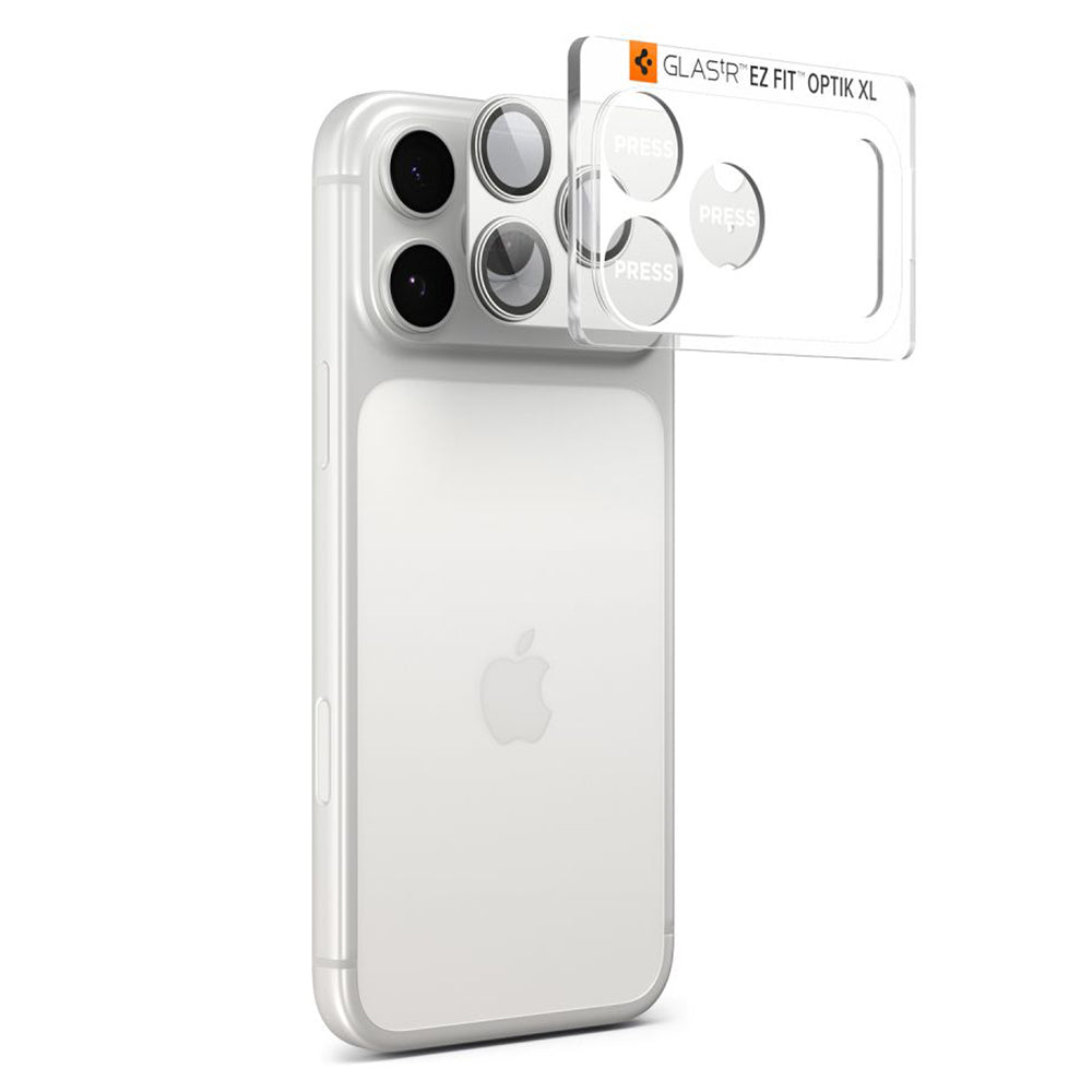 Folie de protectie Camera Spate Spigen GlastR EZ FIT Optik Pro XL pentru Apple iPhone 17 Pro, Sticla Securizata, Argintie AGL10647
