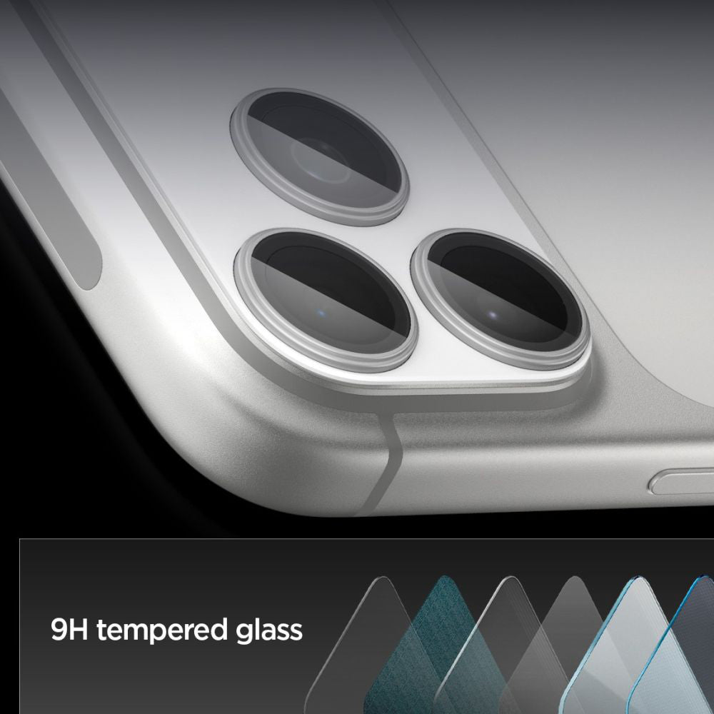 Folie de protectie Camera Spate Spigen GlastR EZ FIT Optik Pro XL pentru Apple iPhone 17 Pro, Sticla Securizata, Argintie AGL10647