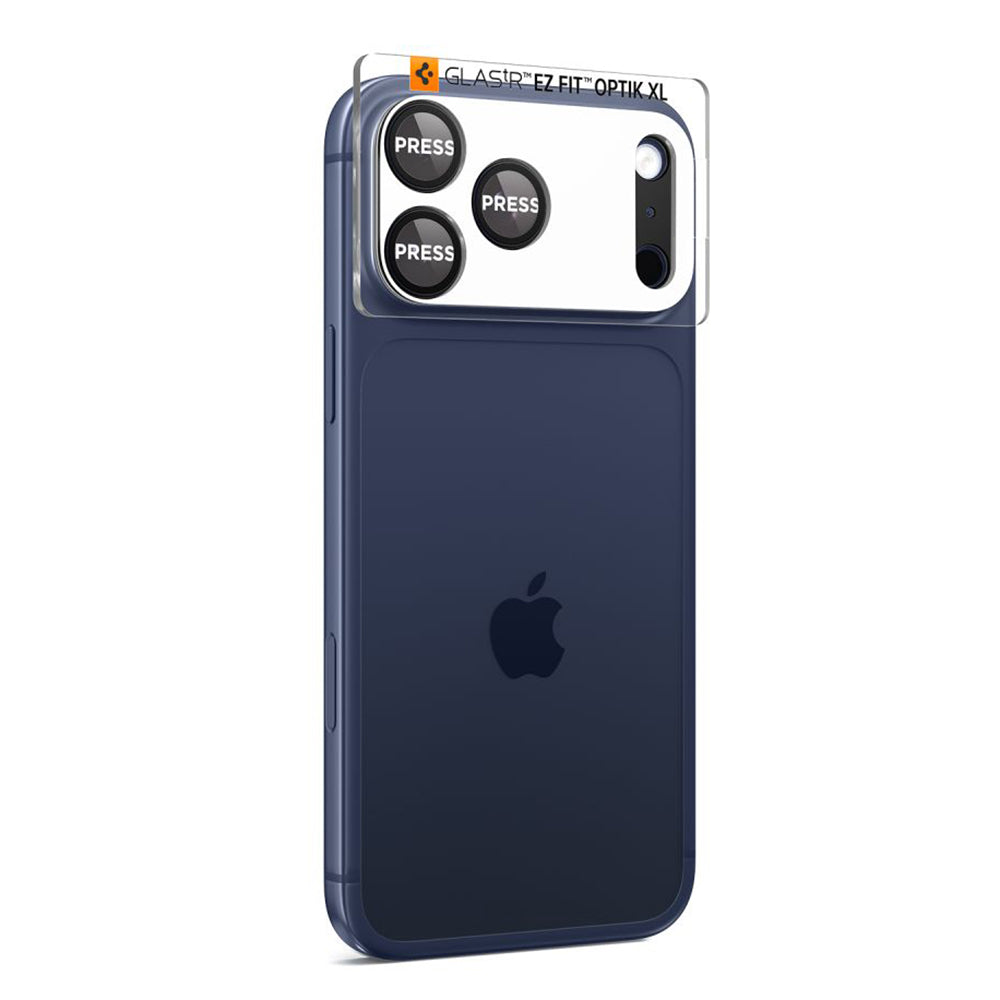 Folie de protectie Camera Spate Spigen GlastR EZ FIT Optik Pro XL pentru Apple iPhone 17 Pro, Sticla Securizata, Neagra AGL10644