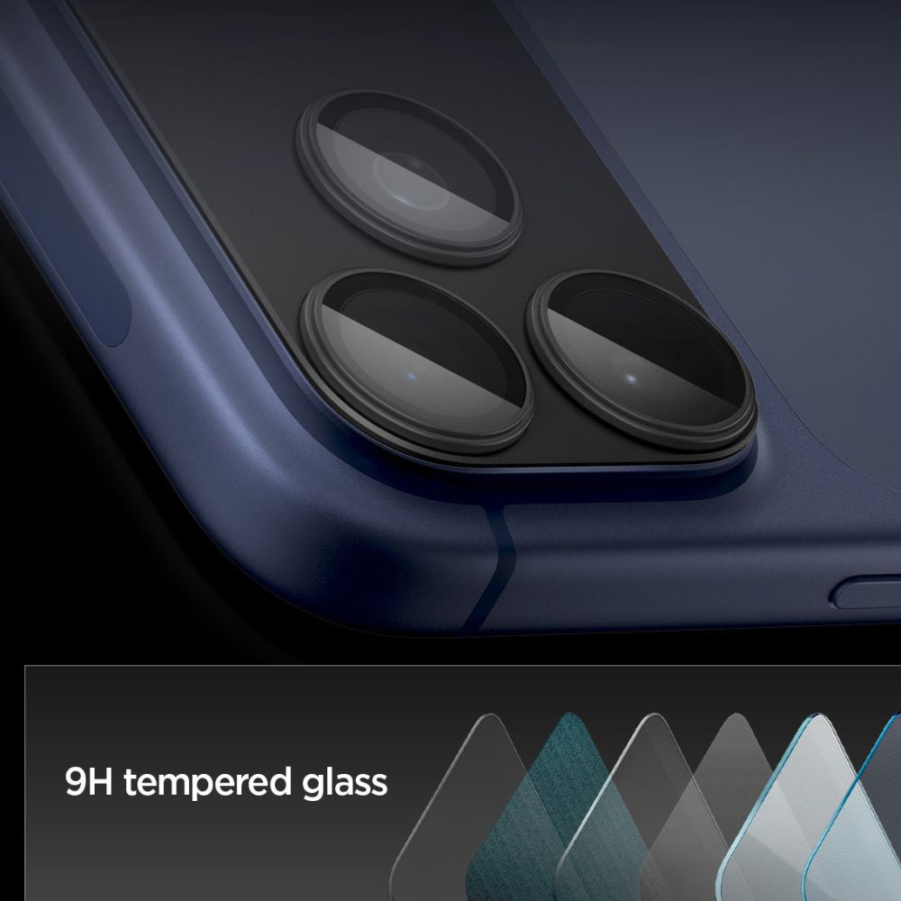 Folie de protectie Camera Spate Spigen GlastR EZ FIT Optik Pro XL pentru Apple iPhone 17 Pro, Sticla Securizata, Neagra AGL10644