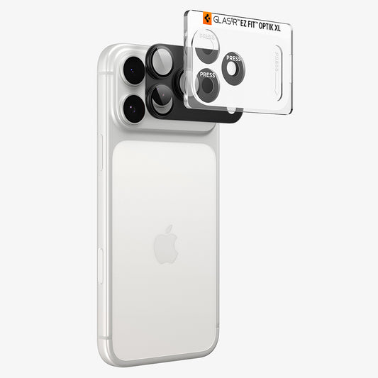 Folie de protectie Camera Spate Spigen GlastR EZ FIT Optik Pro XL pentru Apple iPhone 18 Pro Max, Sticla Securizata, Gri Inchis AGL12039