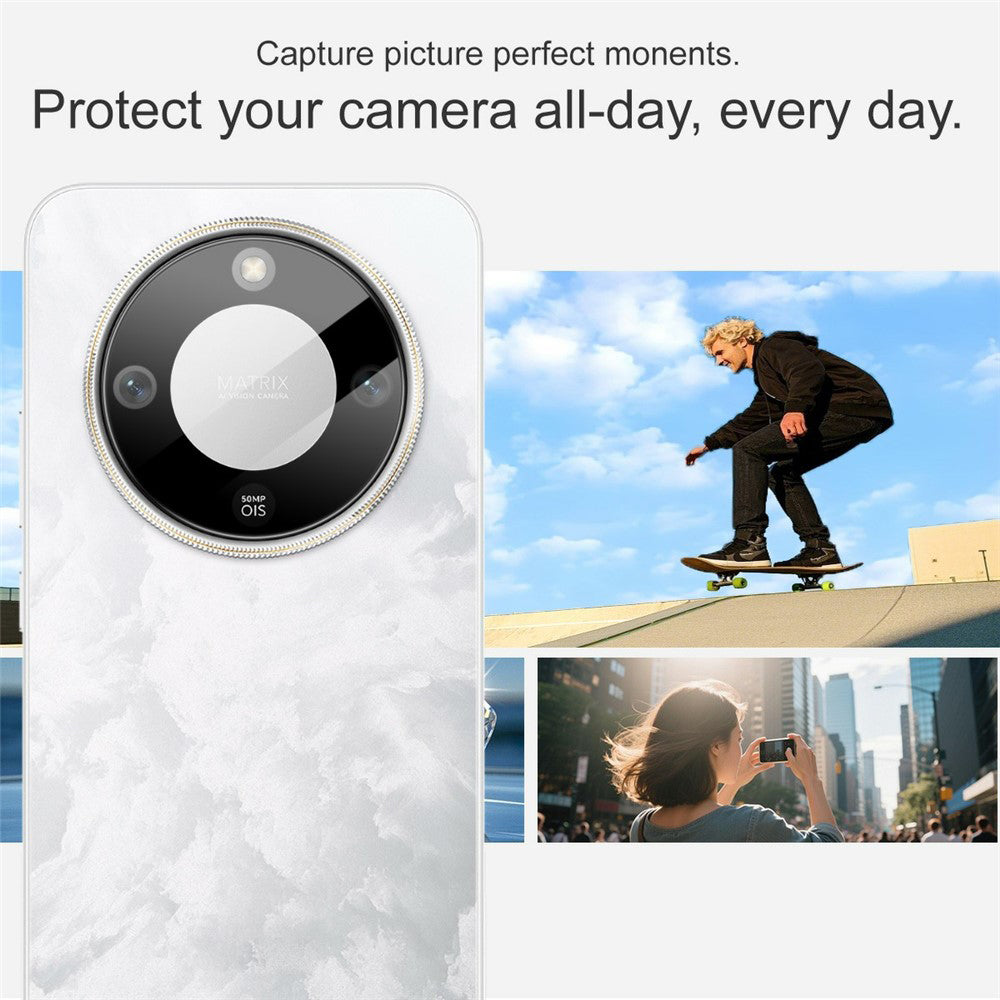 Folie de protectie Camera Spate Techsuit pentru Honor Magic8 Lite, Sticla Securizata, Neagra