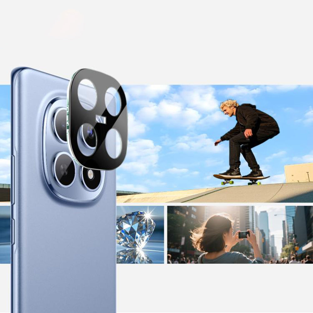 Folie de protectie Camera Spate Techsuit pentru Xiaomi Poco M8 / Redmi Note 15 5G, Sticla Securizata, Neagra