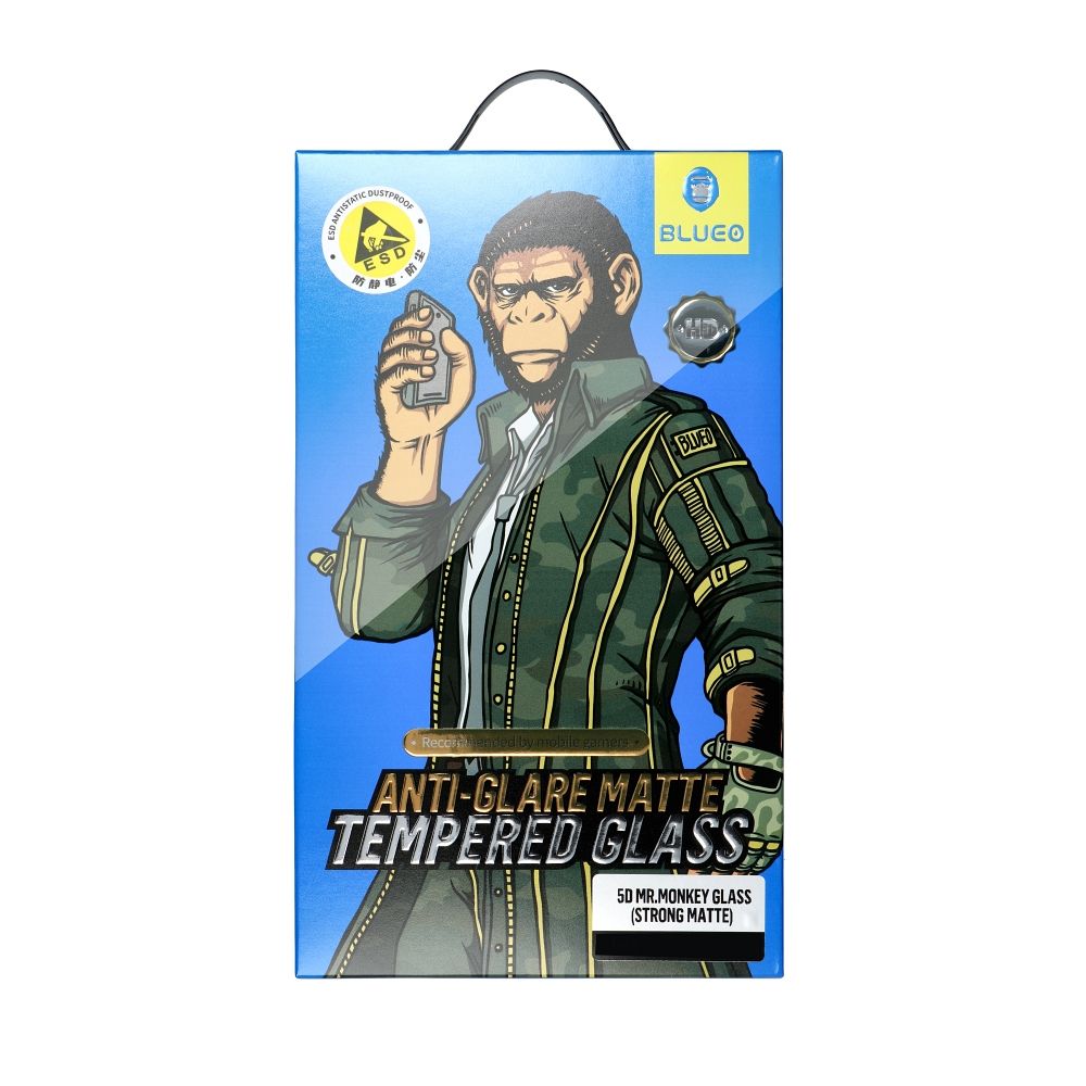 Folie de protectie Ecran Mr. Monkey Glass pentru Apple iPhone 15 Pro, Sticla Securizata, Full Glue, 5D, Neagra