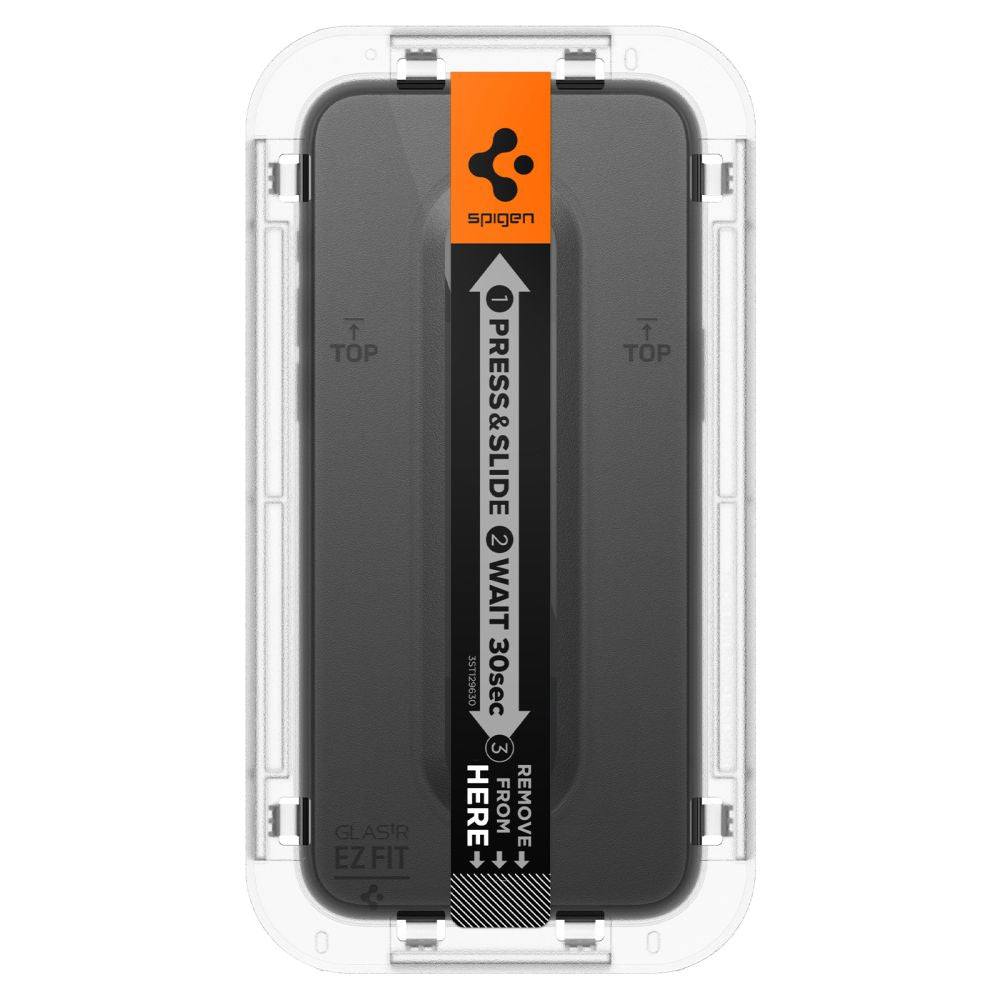 Folie de protectie Ecran Spigen GlastR EZ FIT HD pentru Apple iPhone 15 Pro Max, Sticla Securizata, Full Glue, Neagra AGL06879