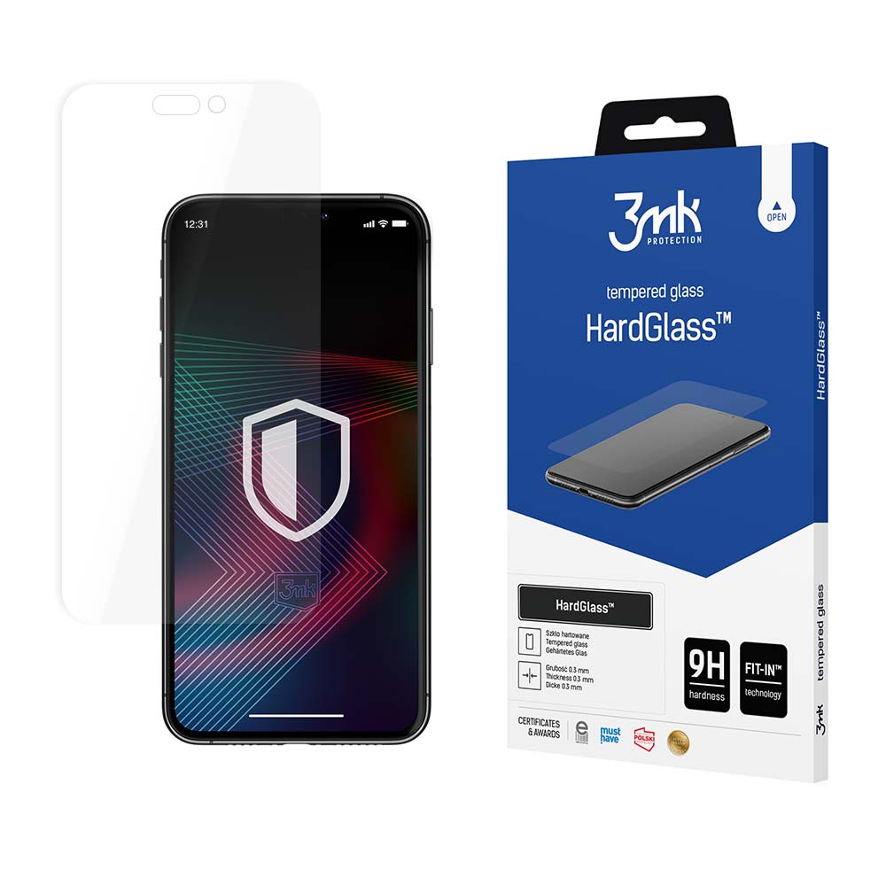 Folie de protectie Ecran 3MK HardGlass pentru Apple iPhone 14 Pro Max, Sticla Securizata, Full Glue