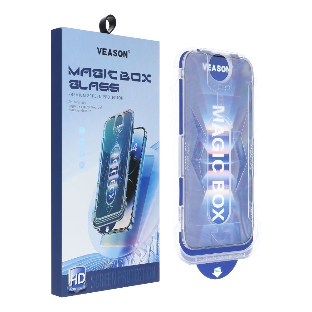 Folie de protectie Ecran Veason PRO pentru Apple iPhone 17e / 16e / 14 / 13 Pro, Sticla Securizata, Full Glue, 6D, Neagra