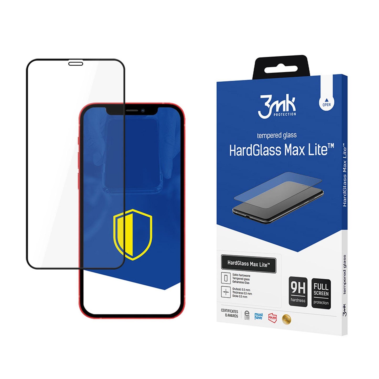 3MK HardGlass Max Lite für Apple iPhone 12 mini | Panzerglas | Schwarz