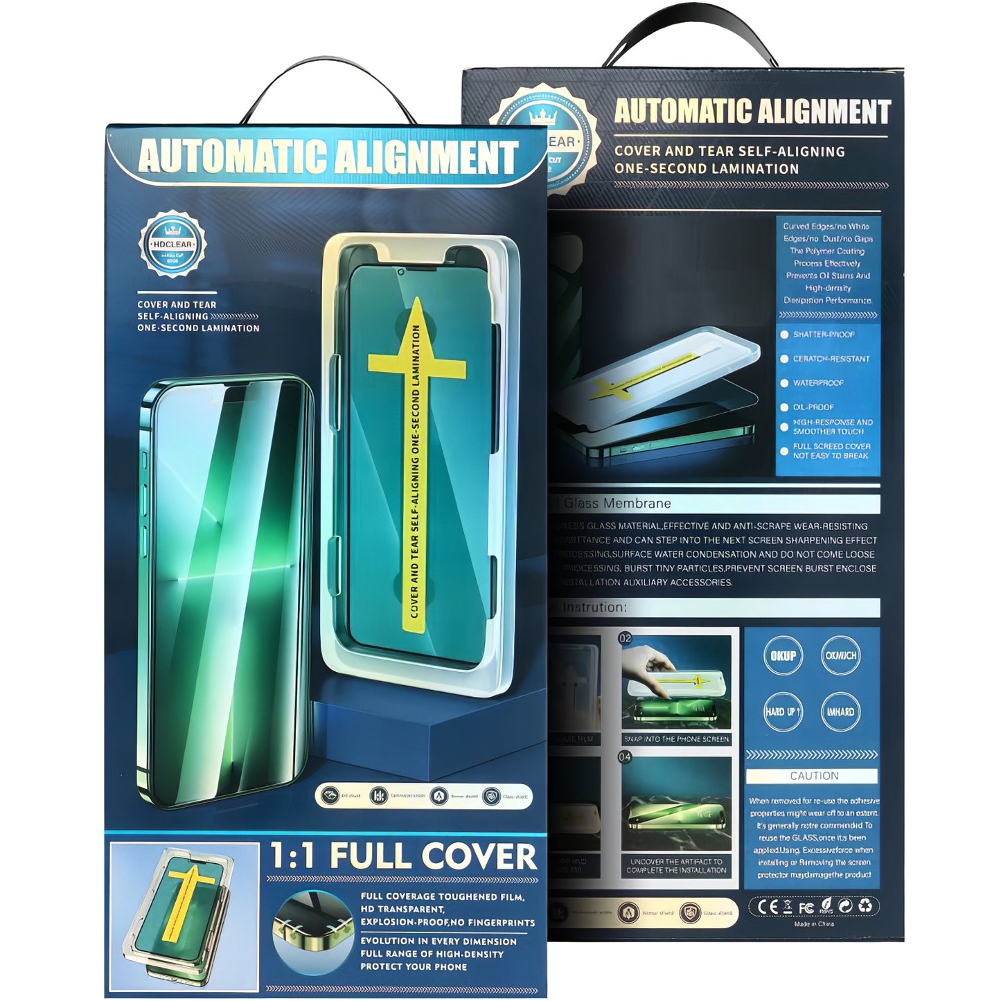 Folie de protectie Ecran OEM Automatic Alignment pentru Apple iPhone 16 Pro / 17 / 17 Pro, Sticla Securizata, Full Glue, 5D, Neagra
