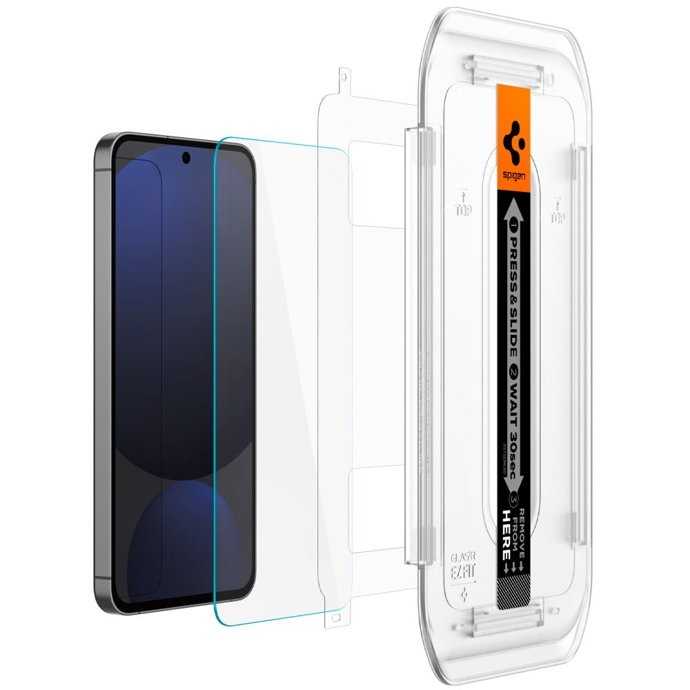 Folie de protectie Ecran Spigen GlastR EZ FIT pentru Samsung Galaxy A56 A566 / S24 FE S721, Sticla Securizata, Full Glue, Set 2 bucati AGL08729