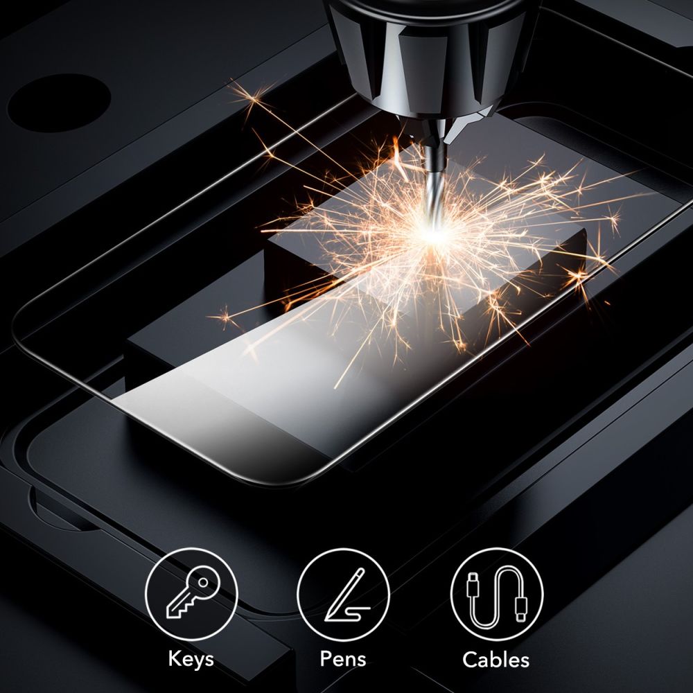 Folie de protectie Ecran ESR pentru Apple iPhone 16 Pro Max, Sticla Securizata, Full Glue, Set 2 bucati, Neagra