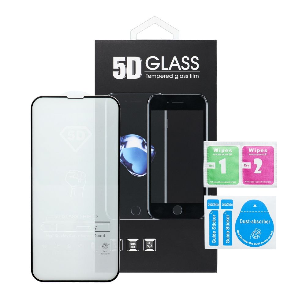 Folie de protectie Ecran Matte OEM pentru Apple iPhone 17, Sticla Securizata, Full Glue, 5D, Neagra