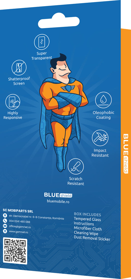 Folie de protectie Ecran Blue Shield pentru Honor Magic7 Pro, Sticla Securizata, Full Glue, Case Friendly, Neagra