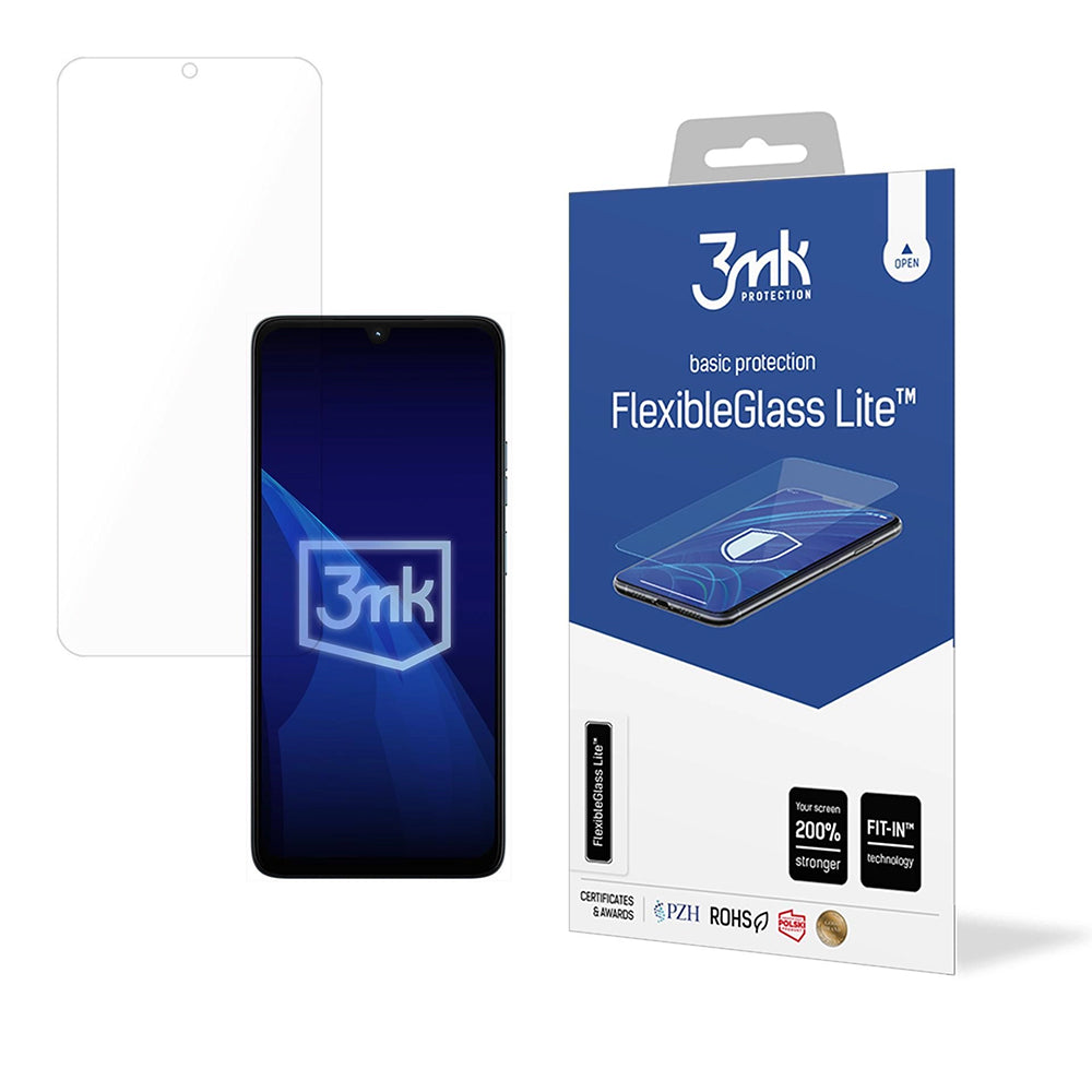 Folie de protectie Ecran 3MK FlexibleGlass Lite pentru Motorola Moto G06 Power / G06, Sticla Flexibila, Full Glue
