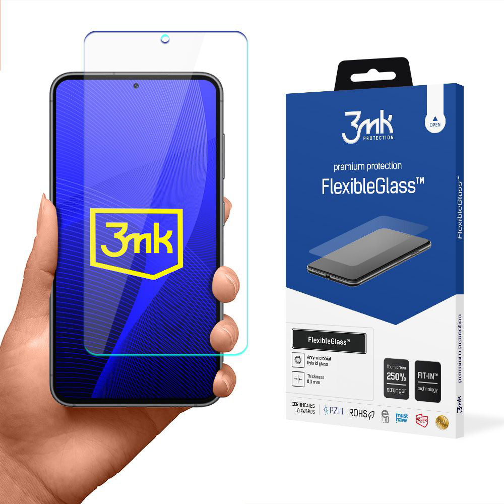 Folie de protectie Ecran 3MK FlexibleGlass pentru Samsung Galaxy S23 S911, Sticla Flexibila, Full Glue