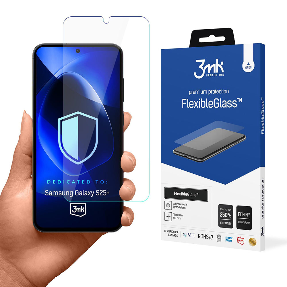Folie de protectie Ecran 3MK FlexibleGlass pentru Samsung Galaxy S25+ S936, Sticla Flexibila, Full Glue