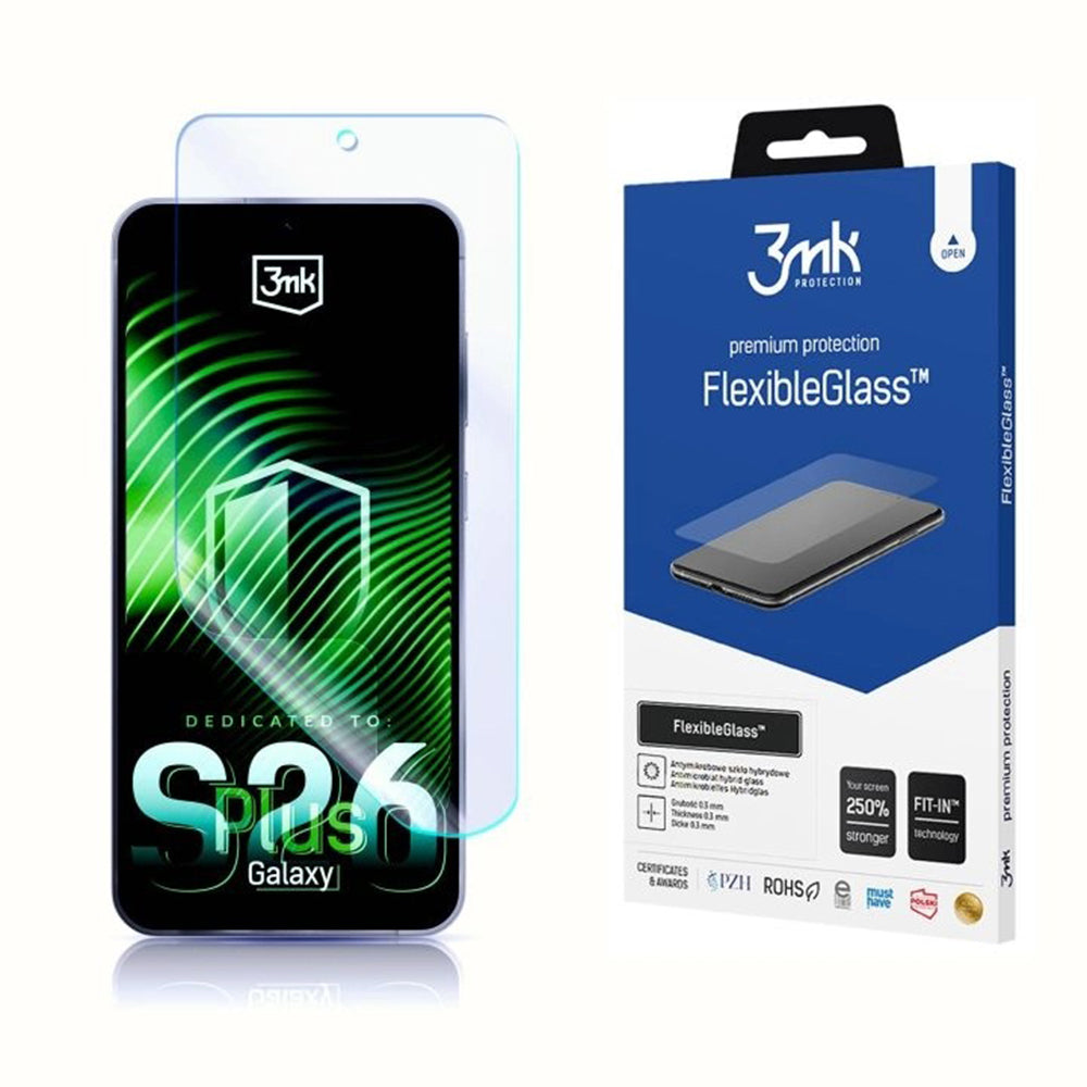 Folie de protectie Ecran 3MK FlexibleGlass pentru Samsung Galaxy S26 Plus S947, Sticla Flexibila, Full Glue, Transparenta