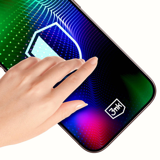 Folie de protectie Ecran 3MK Hardy Ultra pentru Apple iPhone 17 Pro, Sticla Securizata, Full Glue, Neagra