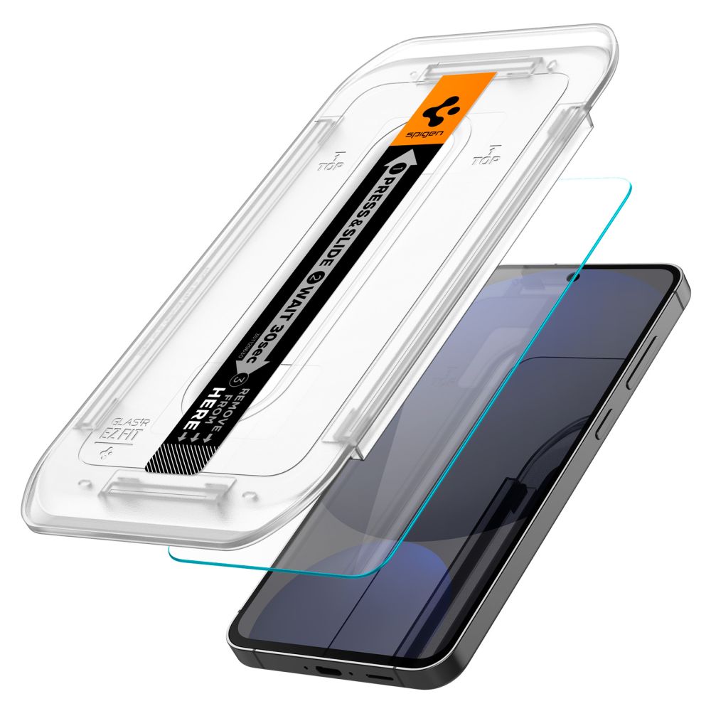 Folie de protectie Ecran Spigen GlastR EZ FIT pentru Samsung Galaxy A56 A566 / S24 FE S721, Sticla Securizata, Full Glue, Set 2 bucati AGL08729