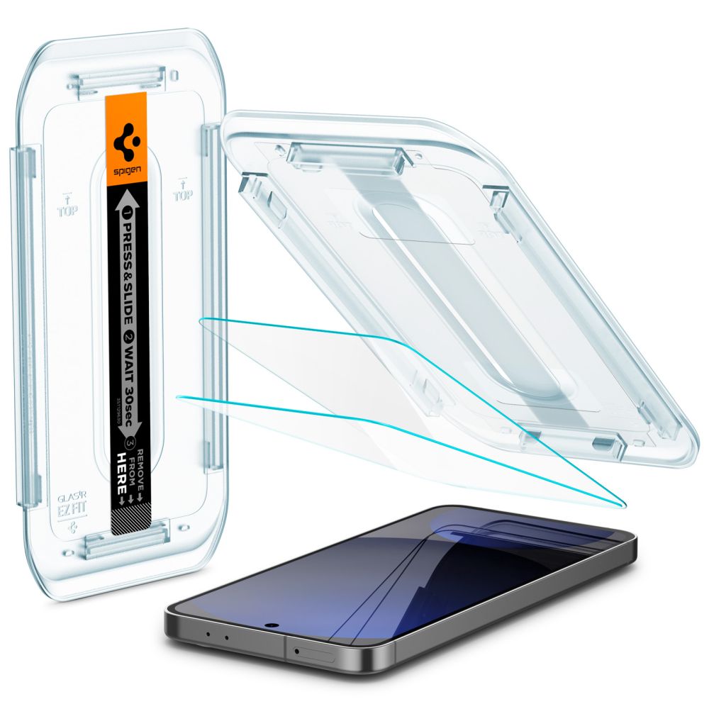 Folie de protectie Ecran Spigen GlastR EZ FIT pentru Samsung Galaxy A56 A566 / S24 FE S721, Sticla Securizata, Full Glue, Set 2 bucati AGL08729