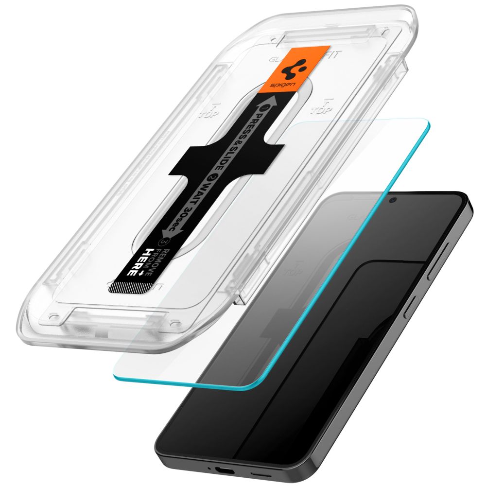 Folie de protectie Ecran Spigen GlastR EZ FIT pentru Samsung Galaxy S25+ S936 / S24+ S926, Sticla Securizata, Full Glue, Set 2 bucati AGL07432