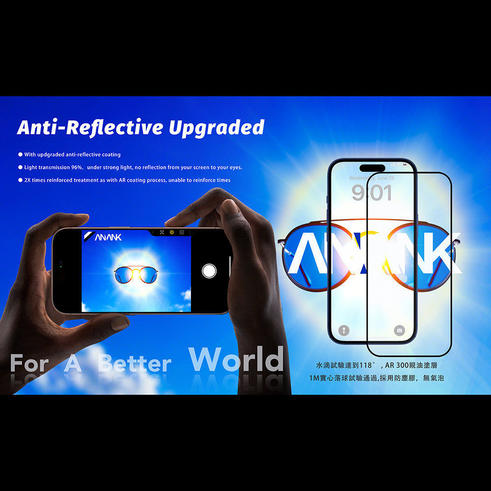 Folie de protectie Ecran Anank Anti Reflection pentru Apple iPhone 17, Sticla Securizata, Full Glue, 2.5D, Neagra