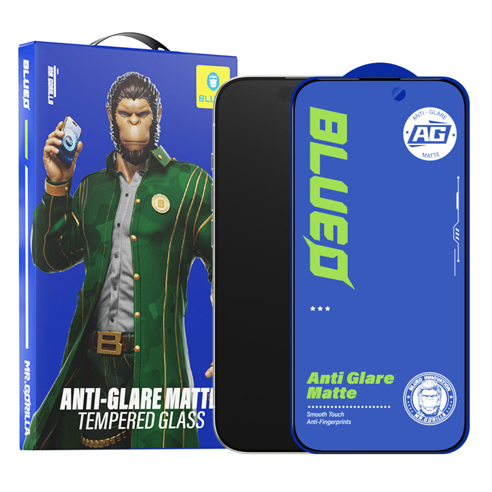 Folie de protectie Ecran Blueo Anti-Glare pentru Apple iPhone 12 / 12 Pro, Sticla Securizata, Full Glue, Neagra