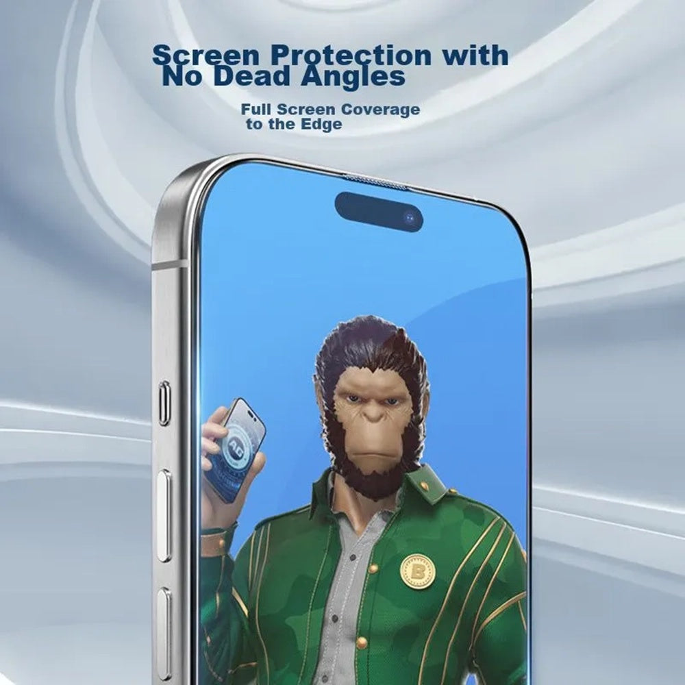 Folie de protectie Ecran Blueo Anti-Glare pentru Apple iPhone 15 Pro, Sticla Securizata, Full Glue, Neagra