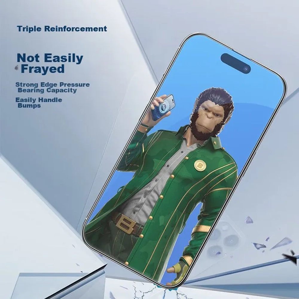 Folie de protectie Ecran Blueo Anti-Glare pentru Apple iPhone 15 Pro, Sticla Securizata, Full Glue, Neagra