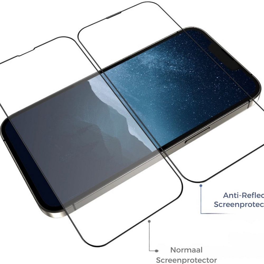 Folie de protectie Ecran Blueo Anti-Reflective HD Applicator Pro pentru Apple iPhone 14 Pro, Sticla Securizata, Full Glue, Neagra