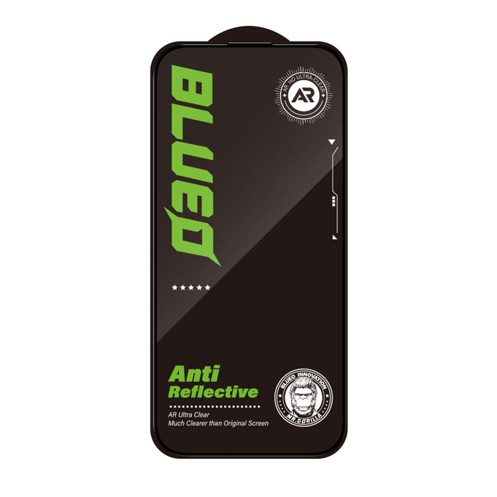 Folie de protectie Ecran Blueo Anti-Reflective HD pentru Apple iPhone 14 Pro Max, Sticla Securizata, Full Glue, Neagra