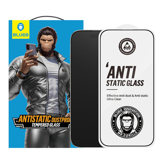 Folie de protectie Ecran Blueo Anti-Static HD pentru Apple iPhone 17 Air, Sticla Securizata, Full Glue, Neagra