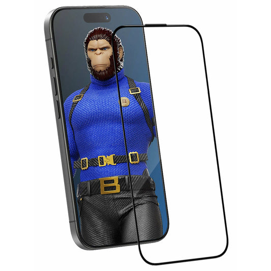 Folie de protectie Ecran Blueo Crystal Anti-Scratch Applicator pentru Apple iPhone 17 Pro / 17 / 16 Pro, Sticla Securizata, Full Glue, Neagra
