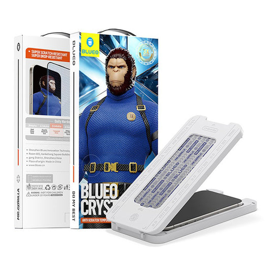 Folie de protectie Ecran Blueo Crystal Anti-Scratch pentru Apple iPhone 17 Air, Sticla Securizata, Full Glue, Neagra