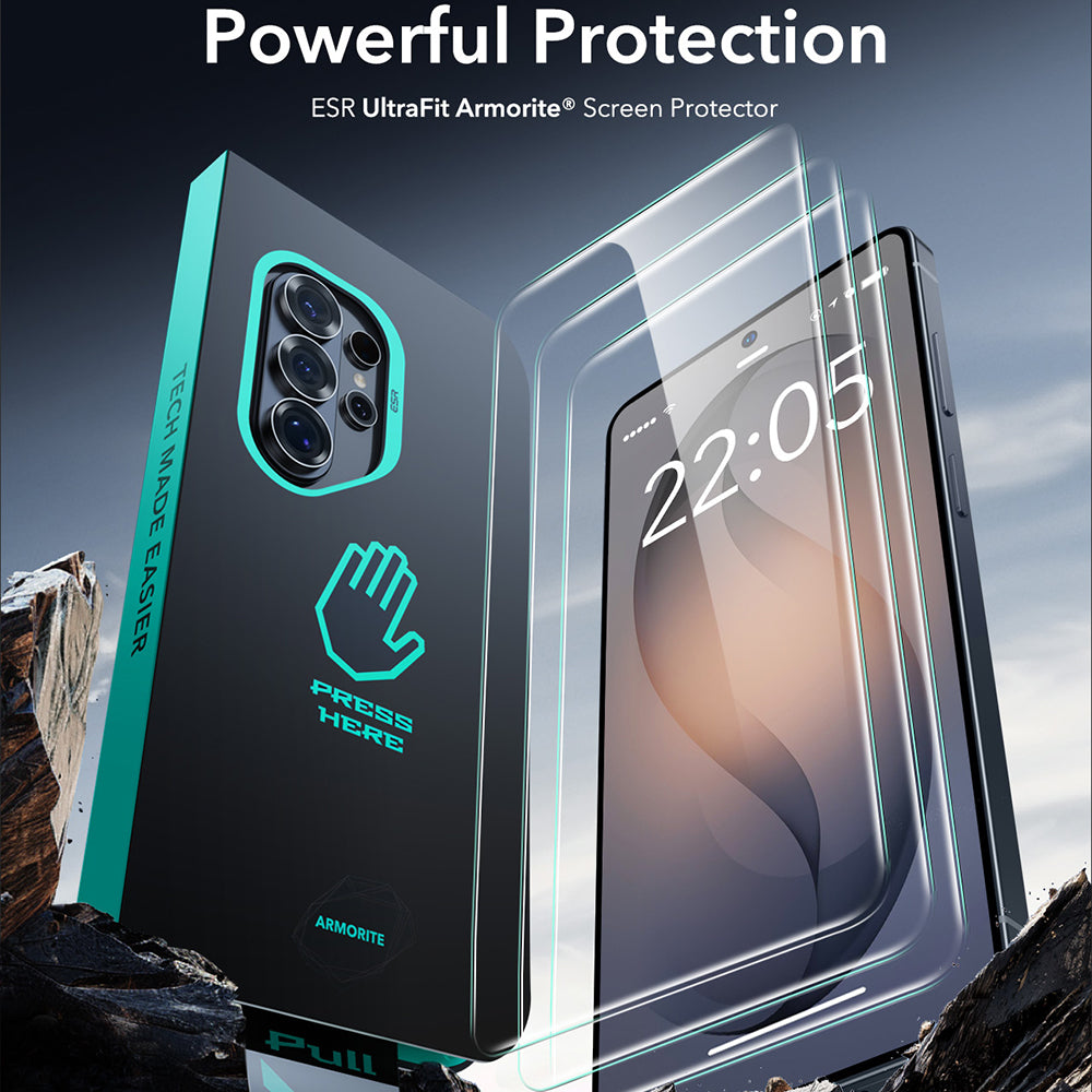 Folie de protectie Ecran ESR Armorite pentru Samsung Galaxy S26 Ultra S948, Sticla Securizata, Full Glue, Set 2 bucati