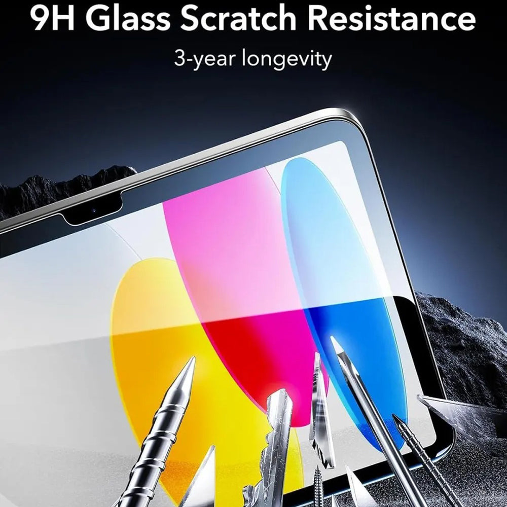 Folie de protectie Ecran ESR Armorite UltraFit pentru Apple iPad (2025) / (2022), Sticla Securizata, Full Glue, Set 2 bucati