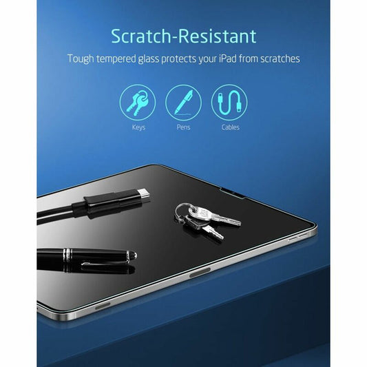 Folie de protectie Ecran ESR pentru Apple iPad Pro 12.9 (2022) / Pro 12.9 (2021) / Pro 12.9 (2020), Sticla Securizata, Full Glue, Set 2 bucati