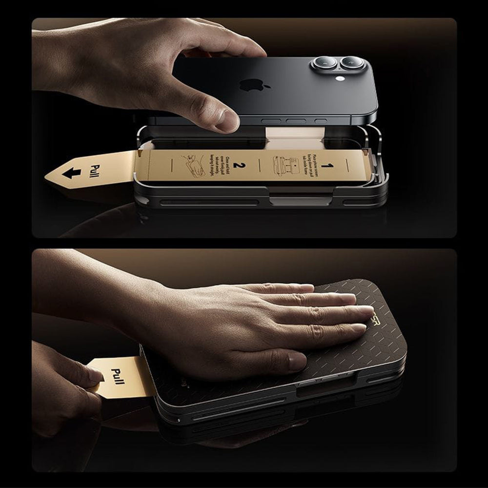 Folie de protectie Ecran ESR UltraFit Armorite Pro pentru Apple iPhone 17 Pro, Sticla Securizata, Full Glue, Neagra