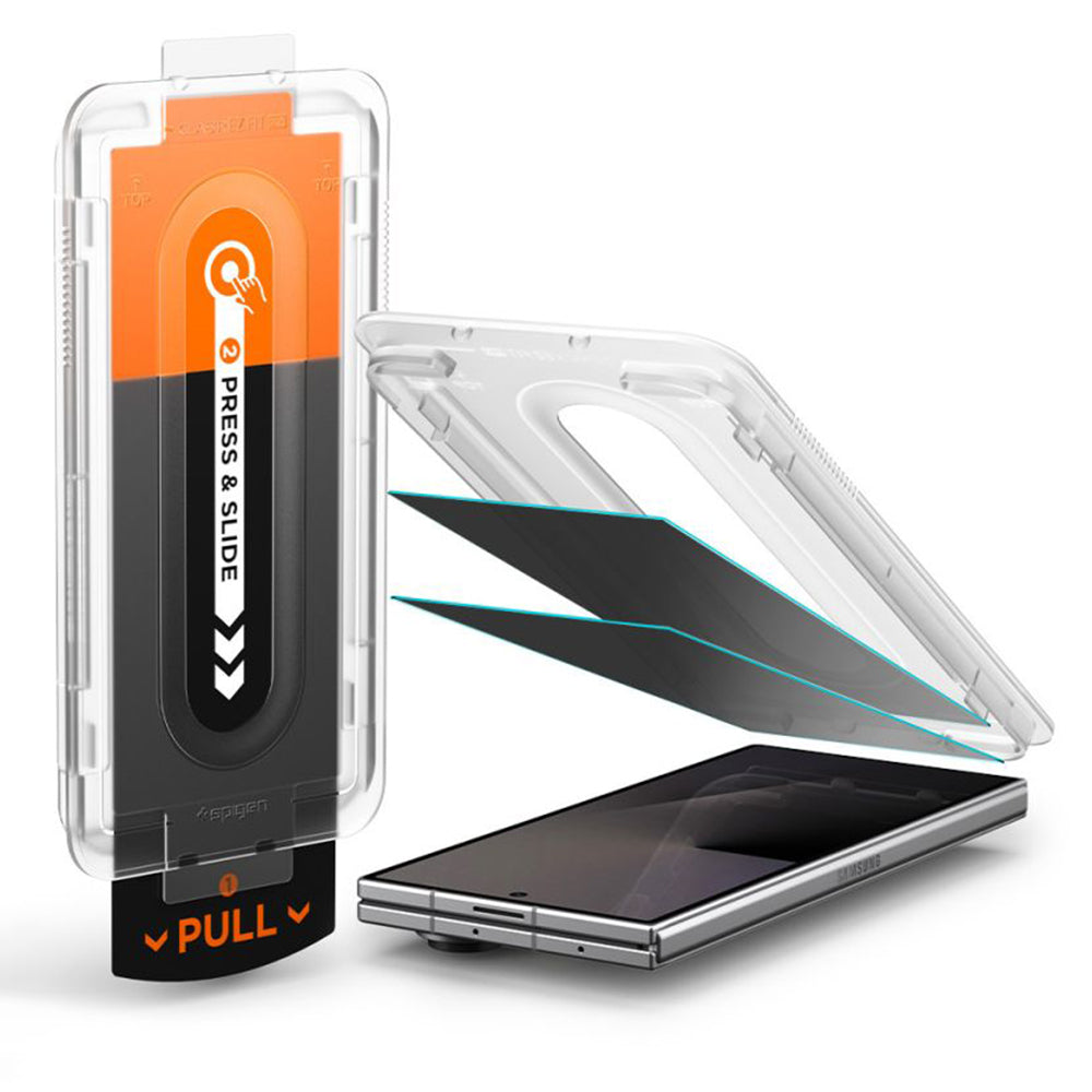 Folie de protectie Ecran Exterior Privacy Spigen GlastR EZ FIT Pro HD pentru Samsung Galaxy Z Fold8 Ultra F976, Sticla Securizata, Set 2 bucati