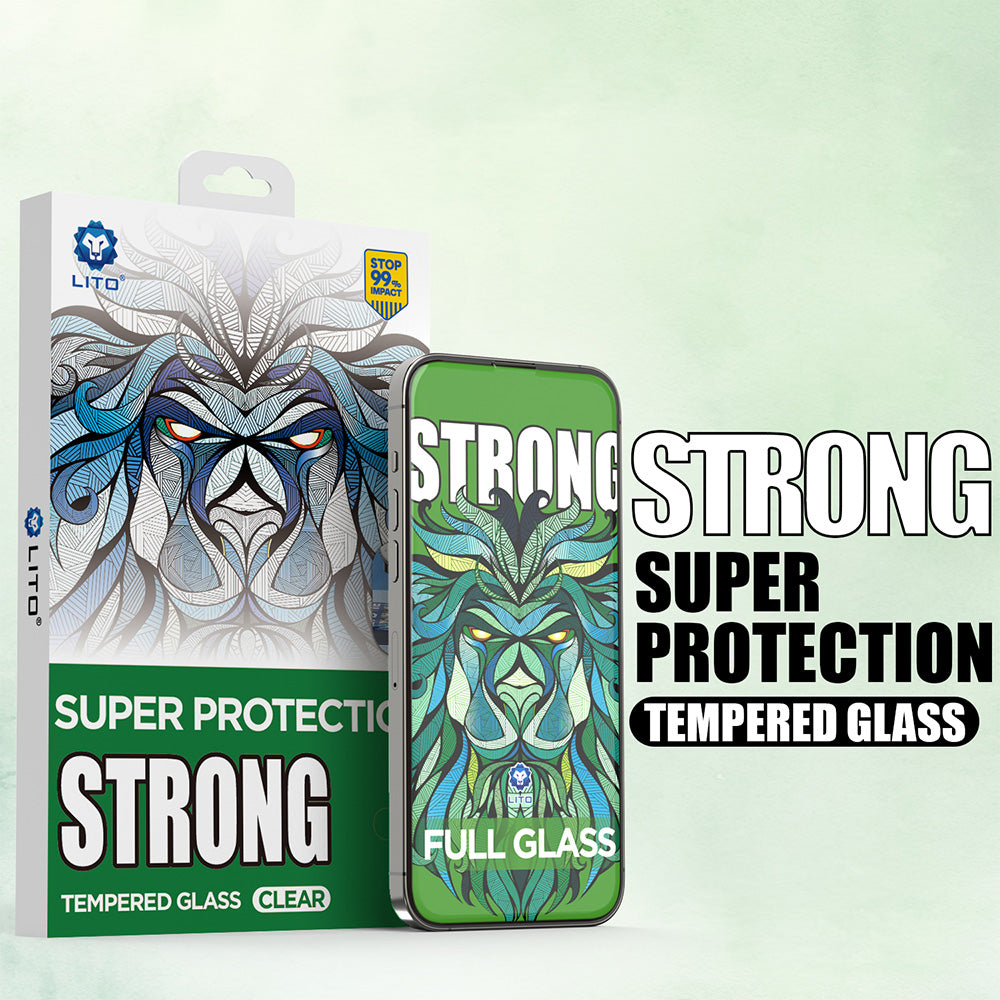Folie de protectie Ecran Lito D+ Max Strong pentru Apple iPhone 17 / 16 Pro, Sticla Securizata, Full Glue, Neagra