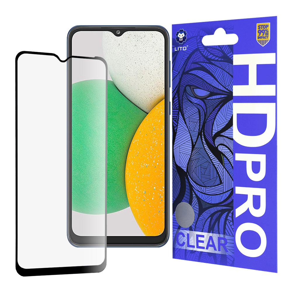 Folie de protectie Ecran Lito HD Pro Clear pentru Samsung Galaxy A03 Core A032, Sticla Securizata, Full Glue, Neagra