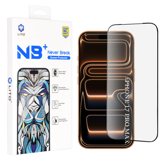 Folie de protectie Ecran Lito NB pentru Apple iPhone 17 Pro Max, Sticla Securizata, Full Glue, Neagra