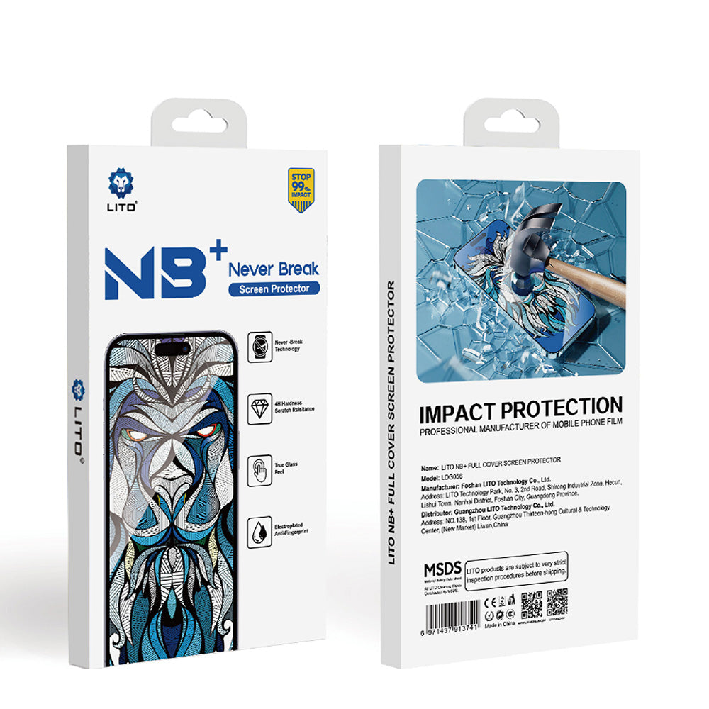 Folie de protectie Ecran Lito NB pentru Apple iPhone 17 Pro, Sticla Securizata, Full Glue, Neagra