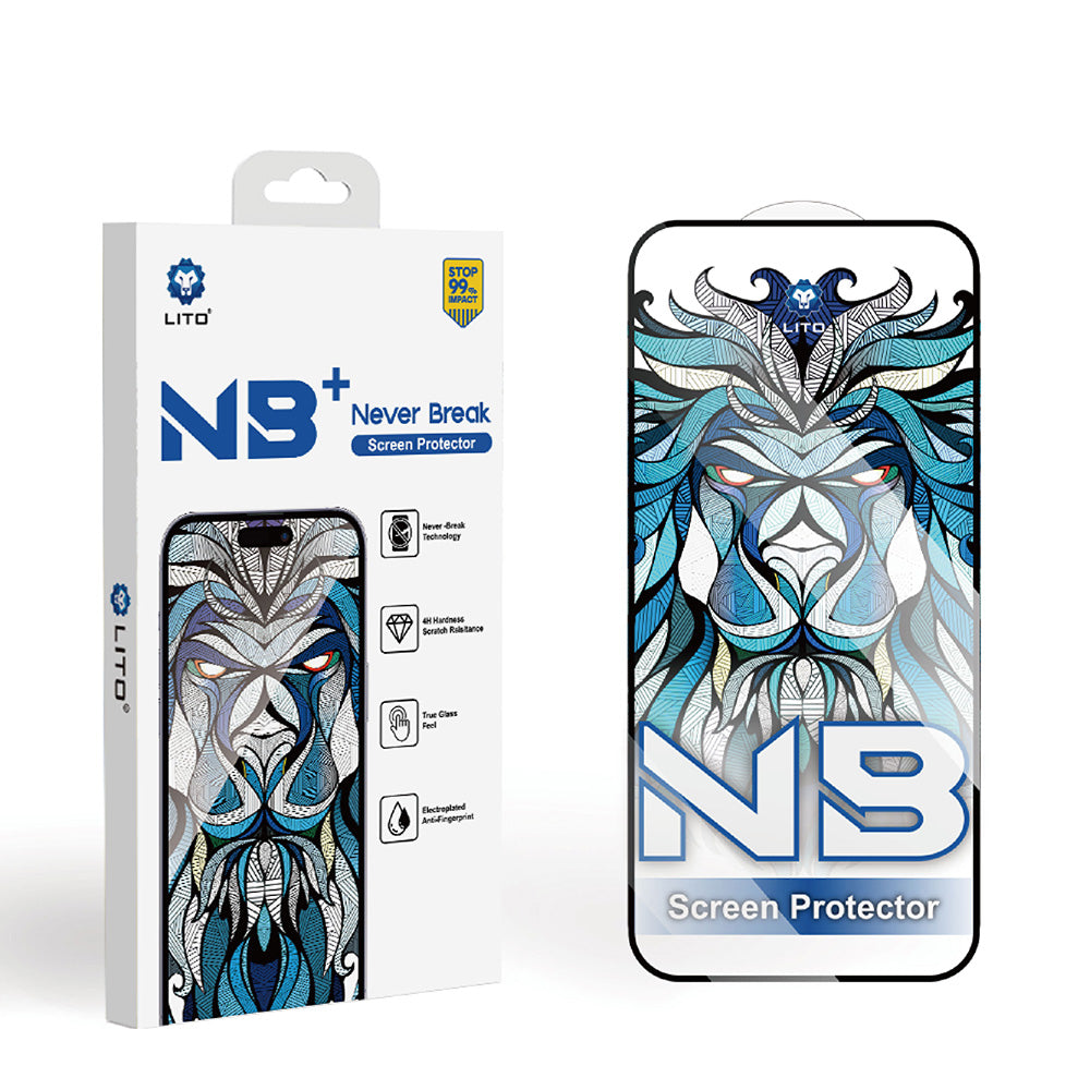 Folie de protectie Ecran Lito NB pentru Apple iPhone 17 Pro, Sticla Securizata, Full Glue, Neagra