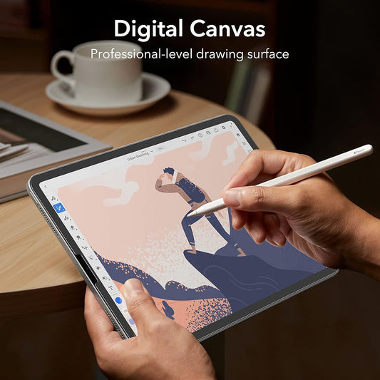 Folie de protectie Ecran Matte ESR Paper Feel pentru Apple iPad Pro 12.9 (2022) / Pro 12.9 (2021) / Pro 12.9 (2020), Plastic, Set 2 bucati